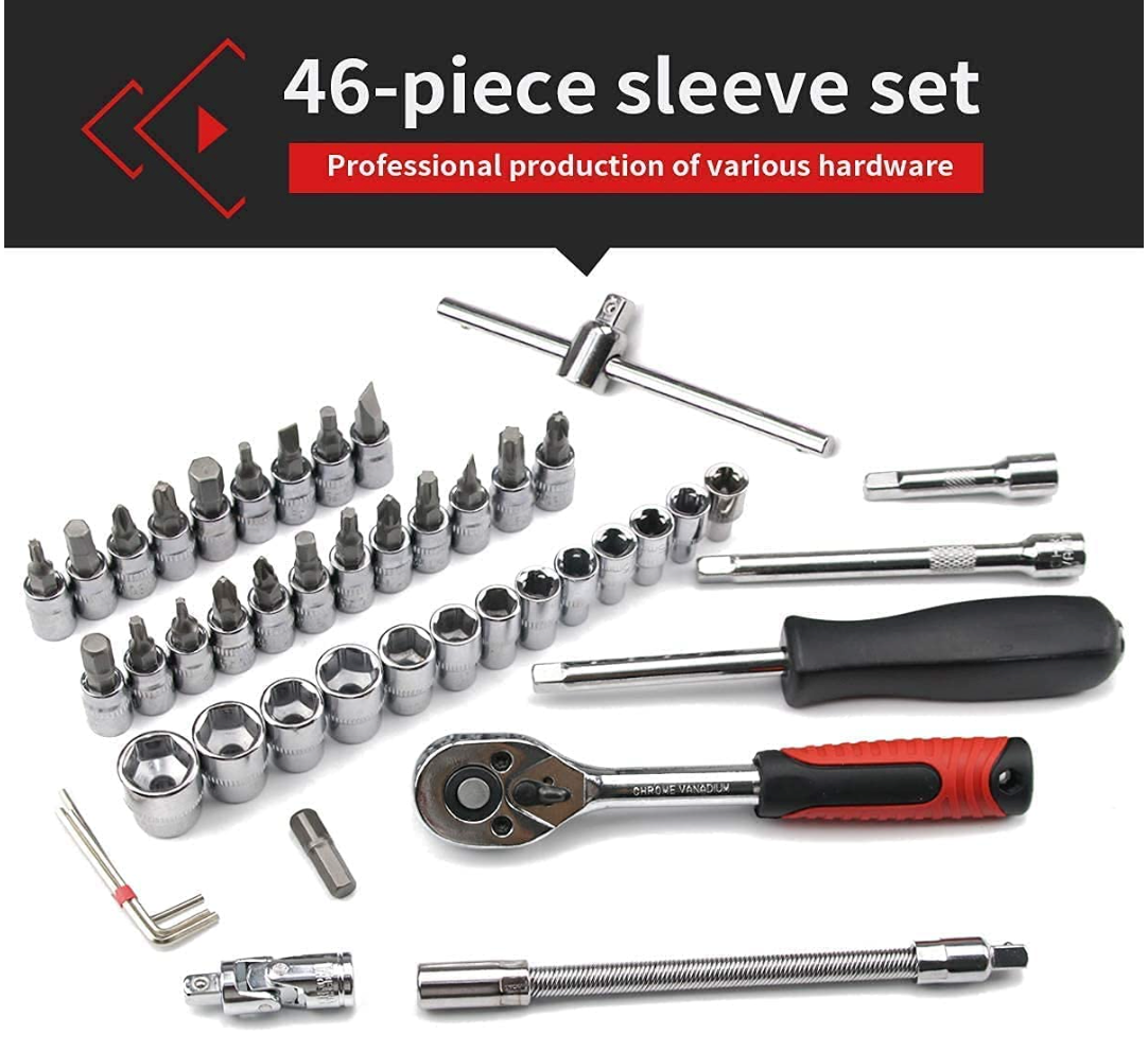 Hardware Tools- 46 in 1 Multi Purpose Combination Socket Tool Kit
