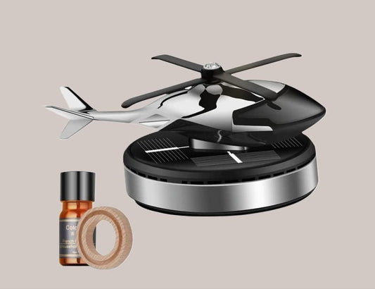 Solar Energy Rotating Helicopter Design Aromatherapy Diffuser Car Air Freshener