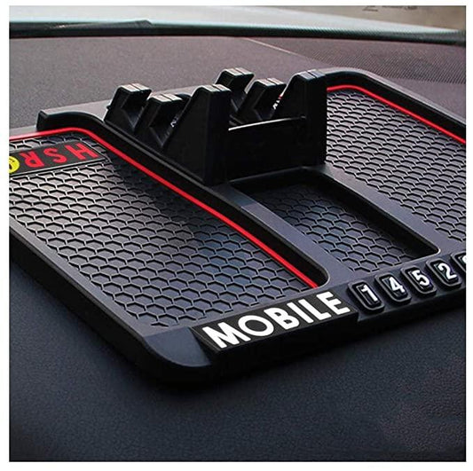 Car Multifunction Phone Holder - Anti-Slip Silicone Pad and Car Mobile Holders for Car Dashboard