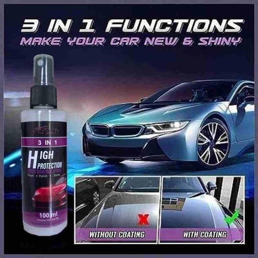 3-in-1 High Protection Quick Car Ceramic Coating Spray | Car Wax Polish Spray for Enhanced Shine and Shield (Pack of 2)
